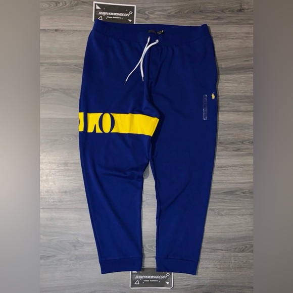 POLO RALPH LAUREN Men's Big Tall Blue Colorblock Logo Double